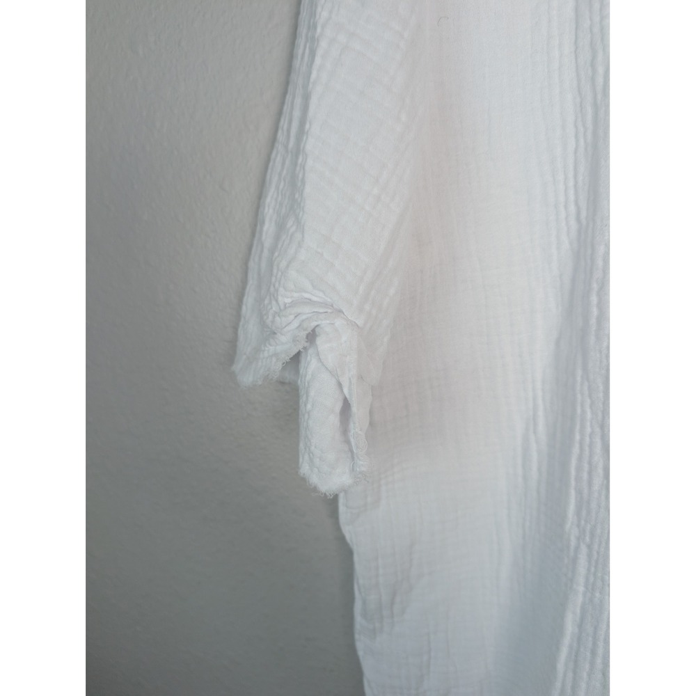 J.Crew Womens White Double Gauze Cotton Short Sleeve Button Down Shirt Large - Picture 4 of 8